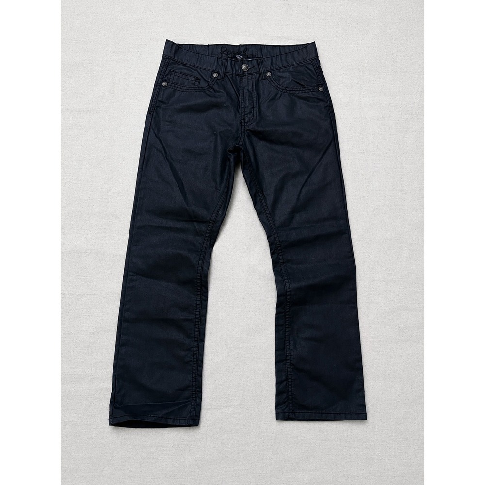 Royal Premium Coated Jeans Men's 32x30 Black Straight Stretch Casual Pants